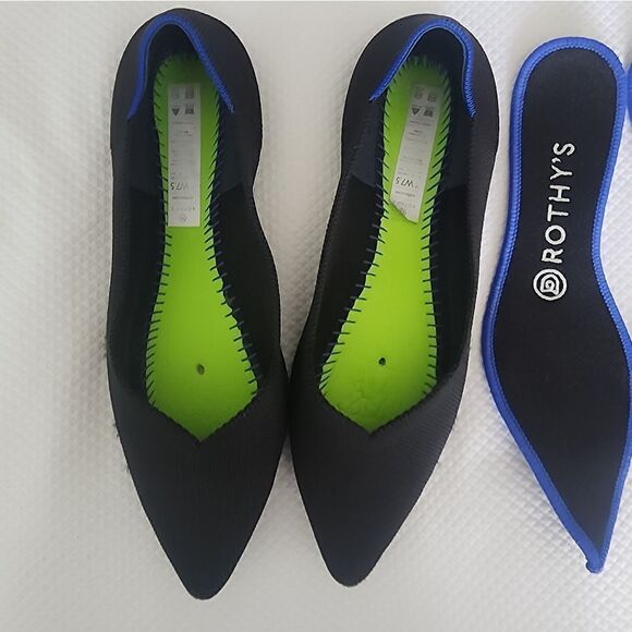 Rothy's The Flat pointy toe blue Women's Size 7.5 Triple Stitch Slip On S… - Picture 7 of 11